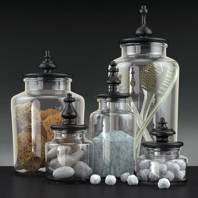 Bathroom decoration jars set — Descargar