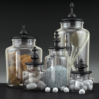 Bathroom decoration jars set — Ver 1