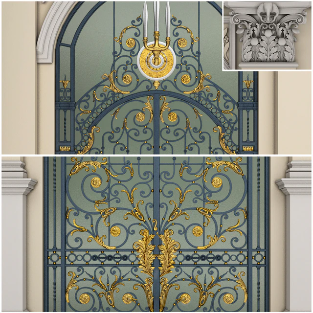 Chakri Maha Prasat Wrought Iron Entrance Door & Column — Скачать