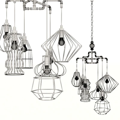 Kare Pendant Lamp Pipeline Wire 6lite — Ver 2