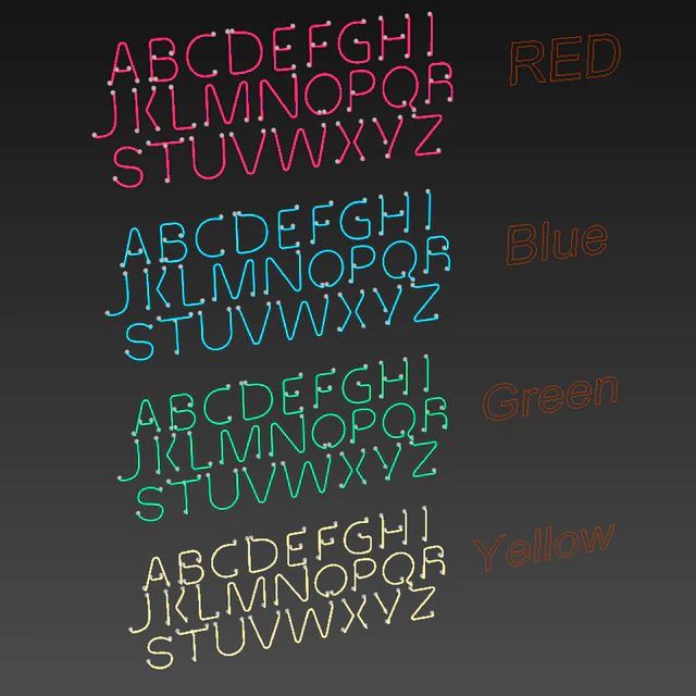Light modules. Set 25. Neon Alphabet — Download