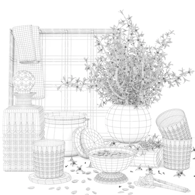 Forsythia decorative set — Ver 3