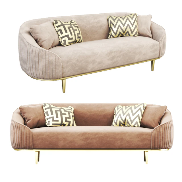 Ella Three Seat Sofa - Chalk - Brass Base — Скачать