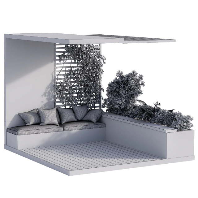 Roof Garden and Balcony Furniture Black Set — Скачать