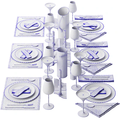 063 Tableware decor set 01 dark matte 00 — Вид 7