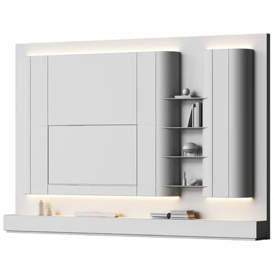 TV wall with furniture with rounded corners — Вид 6