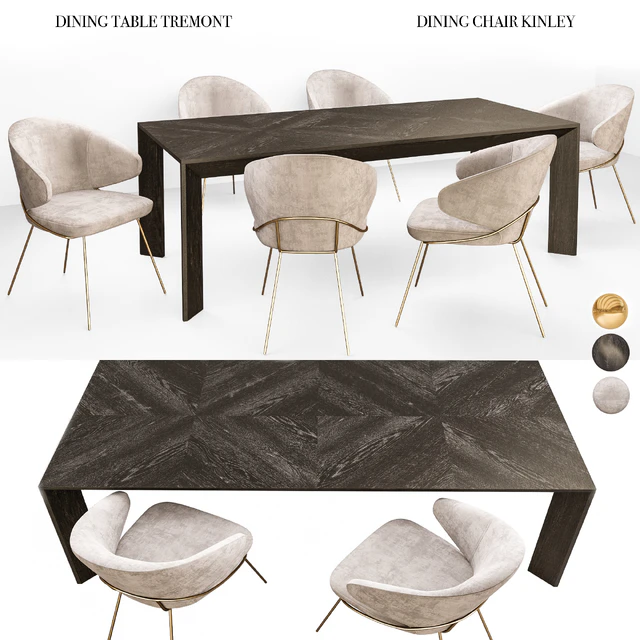 Eichholtz Tremont Table and Kinley Chair Set — Descargar