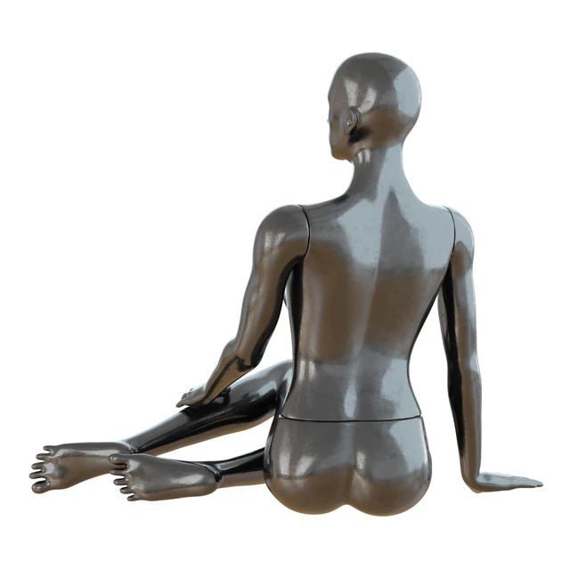 Female Black Mannequin Sitting On The Floor 65 — Descargar