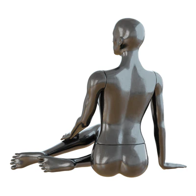 Female Black Mannequin Sitting On The Floor 65 — Ver 4