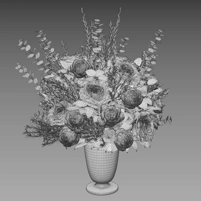 Flower Set 042 white rose wax flower — Вид 4
