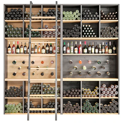 Showcase in a supermarket with wine and sparkling 2 — Ver 1