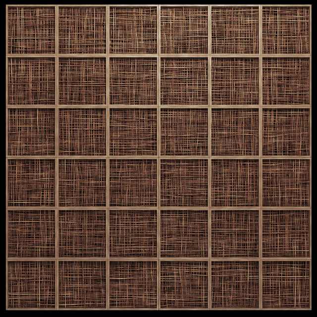 Ceiling wood cage thin branch n4 / Wooden ceiling made of thin branches on beams — Descargar
