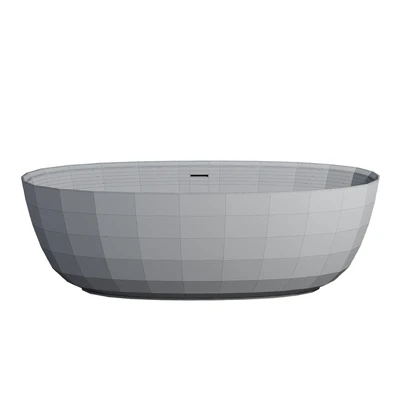 Arezzo 1700 x 800 Matt White Solid Stone Modern Double Ended Bath — View 2