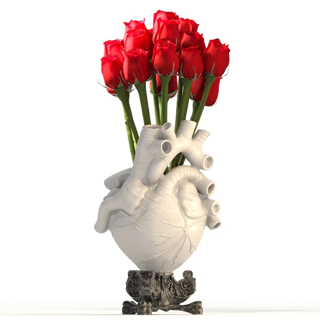Heart Vase 2 White — Descargar