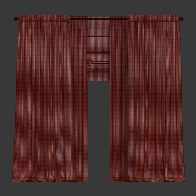 Curtains with tulle and roman blinds. — Descargar