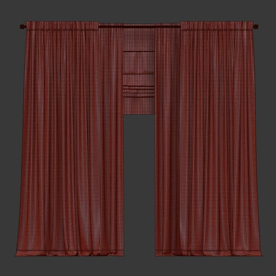 Curtains with tulle and roman blinds. — Ver 5