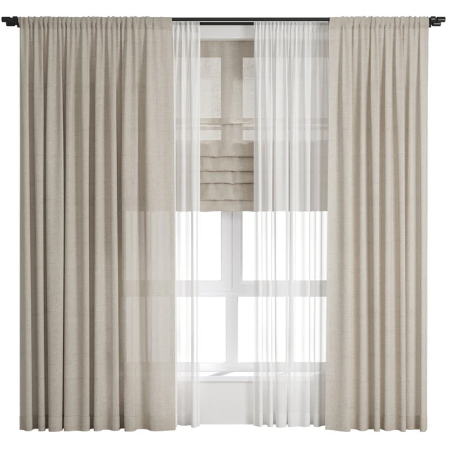 Curtain 50/ Шторы лен — Скачать