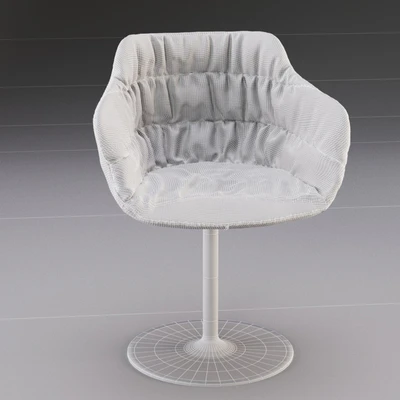 Flow Armchair With Central Leg Upholstered — Вид 3