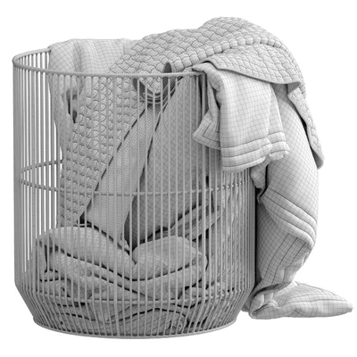 Westelm Metal basket with blanket — Ver 7
