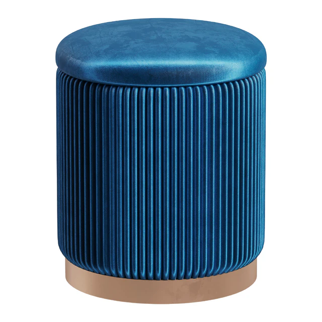 Pouffe with drawer Beatrice Glossy Velor in 4 colors — Descargar