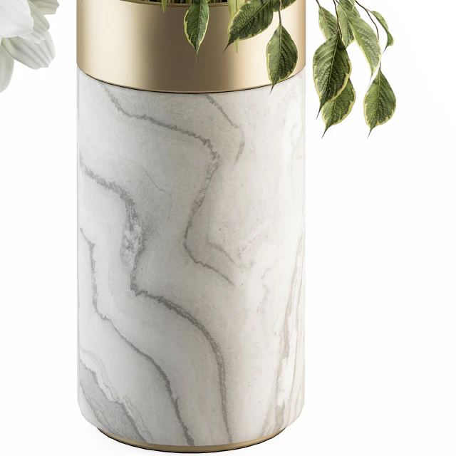Bouquet - White Flower in Stone vase 53 — Скачать
