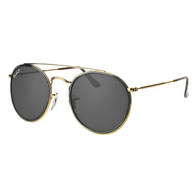 round double bridge sunglasses gold by rayban — скачать