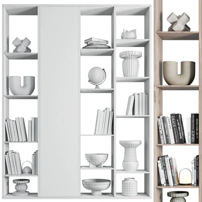 wooden Shelves Decorative With vase and Book — Вид 5