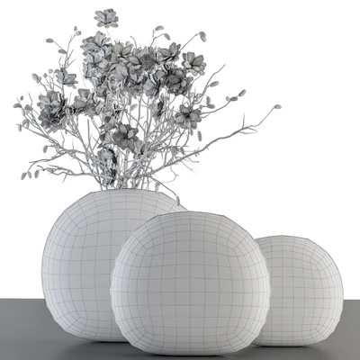 Bouquet - white Flower in Circular lunar vase 88 — Вид 4