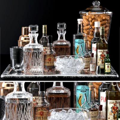 Alcoholic set of strong alcohol. The pub — Ver 1