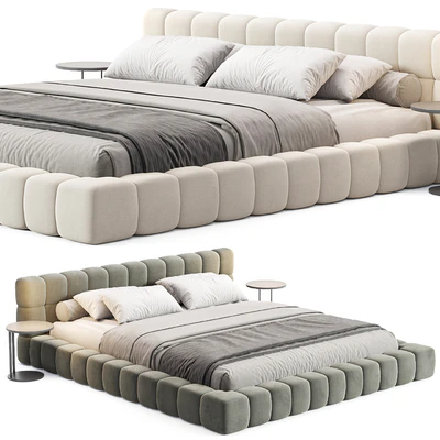 Aurora Technical Fabric Contemporary Bed Frame Queen Size — Ver 1