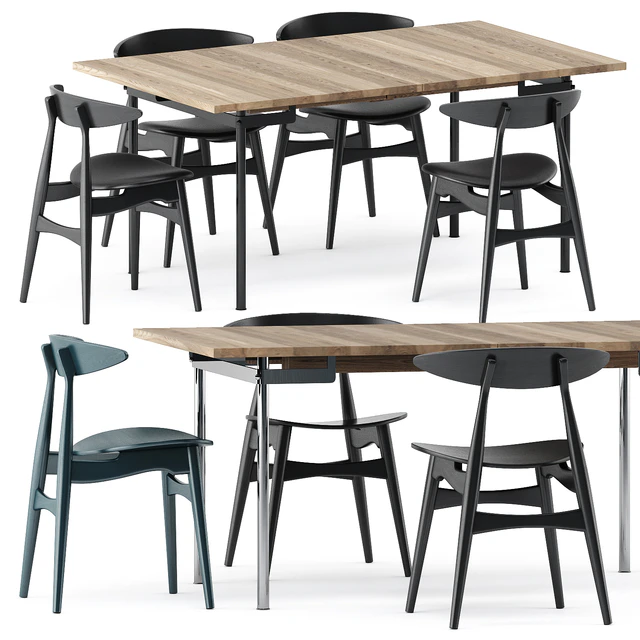 CH322 DINING TABLE and CH33P CH33T CHAIR by Carl Hansen & Son — Descargar