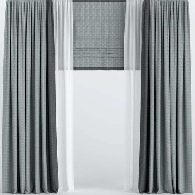 Curtains with Roman and tulle. — Descargar
