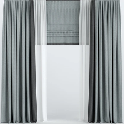 Curtains with Roman and tulle. — Ver 1