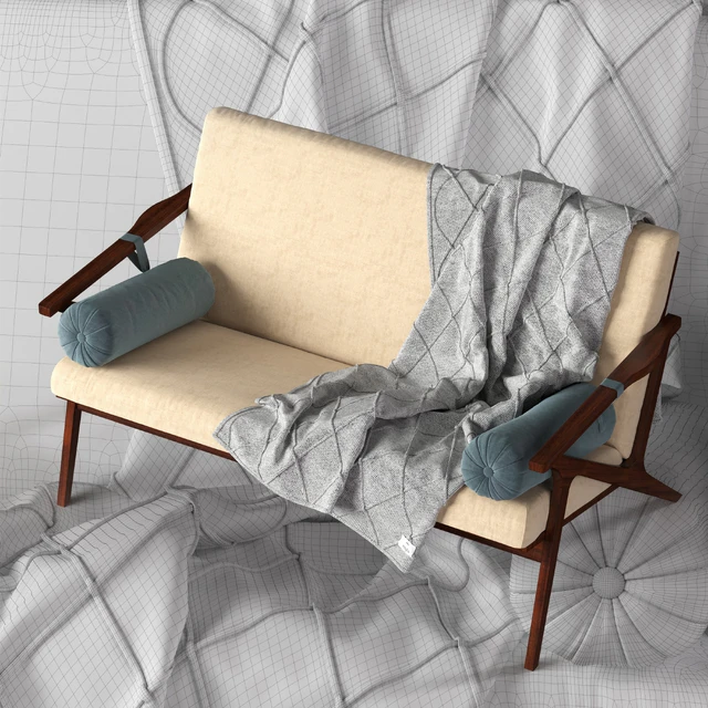 Cavett Wood Frame Loveseat — Descargar