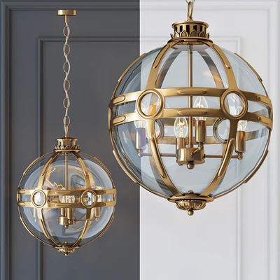 Chandelier Eichholtz Lantern Hagerty Brass — Ver 1