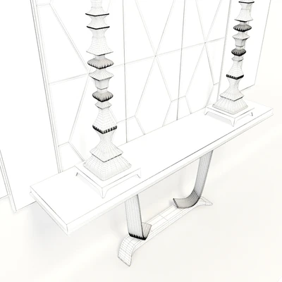 Console with mirror and lamps Transition by CASALI — Ver 3