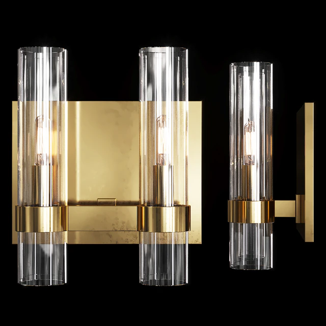 Restoration Hardware RAVELLE DOUBLE SCONCE Brass — Descargar