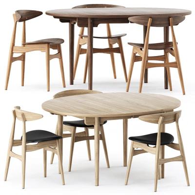 CH337 TABLE and CH33P CH33T CHAIR by Carl Hansen & Son — Вид 1