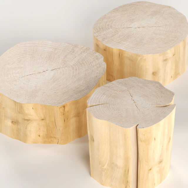 Three round coffee table stump. — Descargar