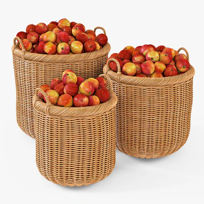 Basket with apples 007 / Natural color — Ver 1