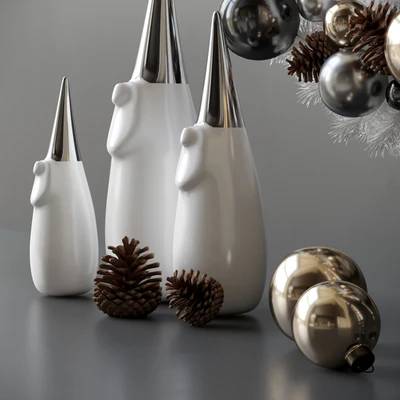 Christmas decor with candles and wreath — Ver 6