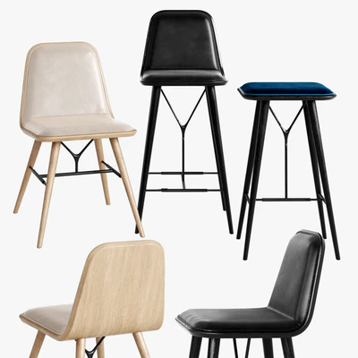 Fredericia Spine Stool Barstool Chair — Descargar