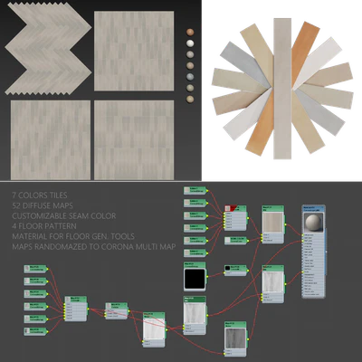 EQUIPE CORSICA | 7 color tiles | 4 floor pattern | maps for FLOOR GEN. TOOLS | 52 diff maps — Ver 7