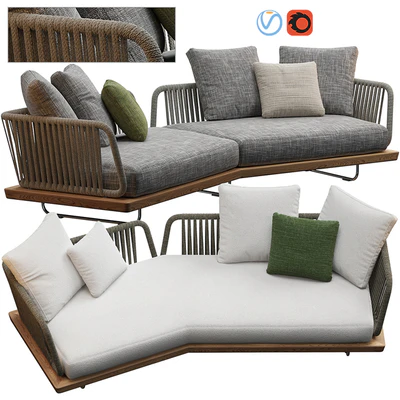 Sunray sofa Minotti outdoor — Ver 1