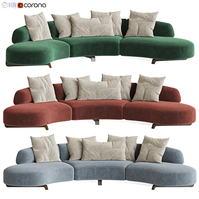 Paolo Castelli Vao Curved Sofa — Скачать