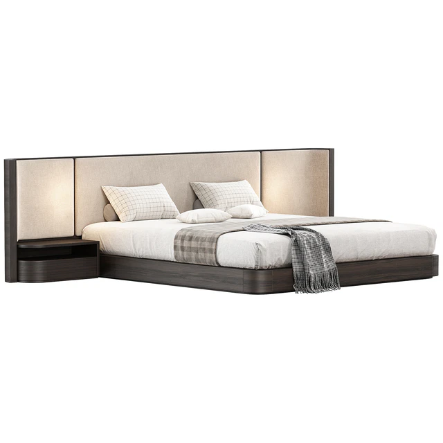Gianna King Size Natural Walnut Wood Bed Frame — Скачать