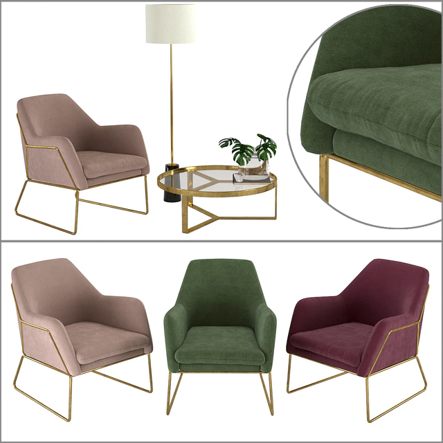 Frame Armchair, Aula Coffee Table, Rita Floor Lamp by Made — Descargar