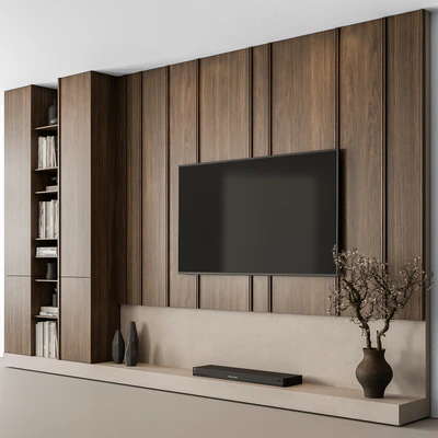 TV Wall Wooden - Set 110 — Ver 1
