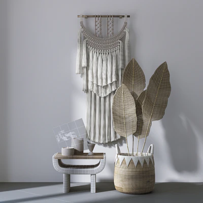 Decorative set with Wall Hanging Macrame # 4 — Ver 6