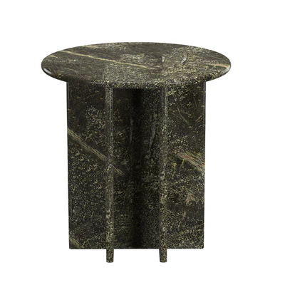 PASAR ROUND GREEN MARBLE SIDE TABLE — Ver 5